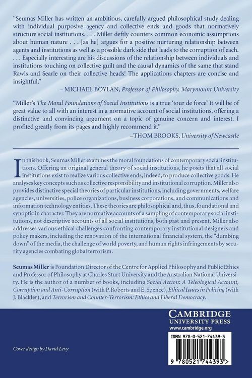 Produktbild: The Moral Foundations of Social Institutions
