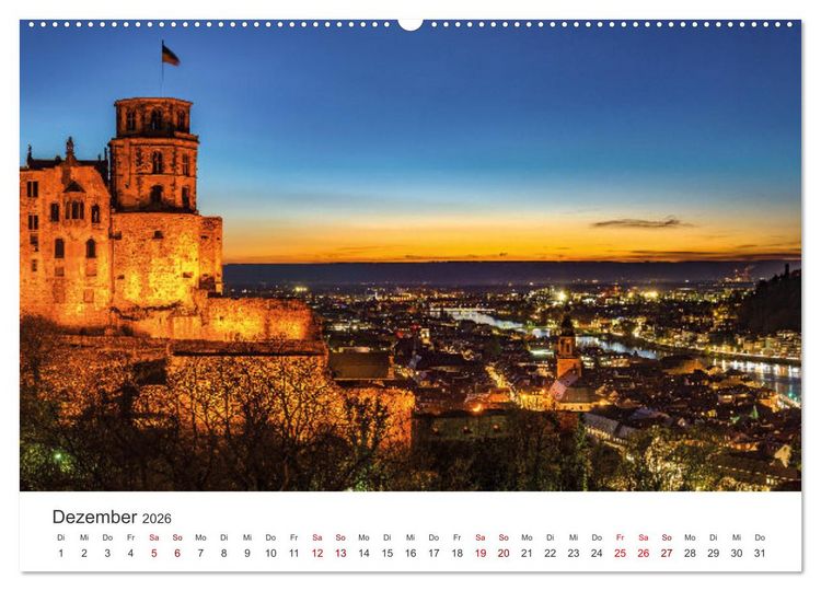 Produktbild: Lichtstimmungen in Heidelberg (Wandkalender 2026 DIN A2 quer), CALVENDO Monatskalender