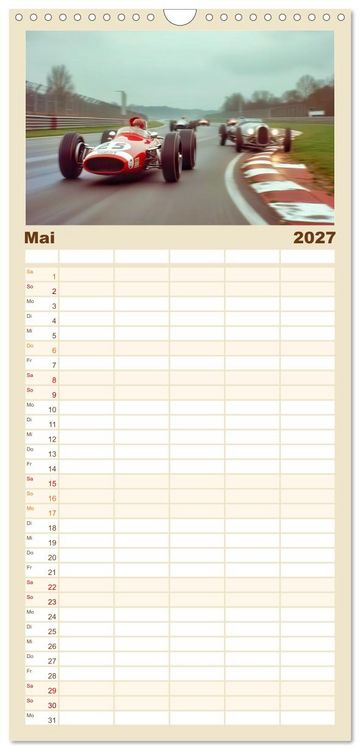 Produktbild: Familienplaner 2027 - Formel 1 in den sechziger Jahren mit 5 Spalten (Wandkalender, 21 x 45 cm) CALVENDO