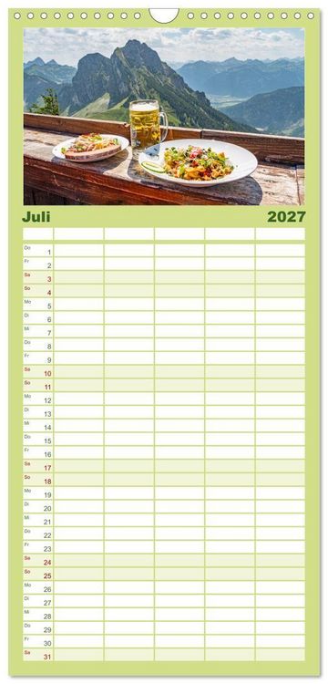 Produktbild: Familienplaner 2027 - Naturwunder Berge mit 5 Spalten (Wandkalender, 21 x 45 cm) CALVENDO