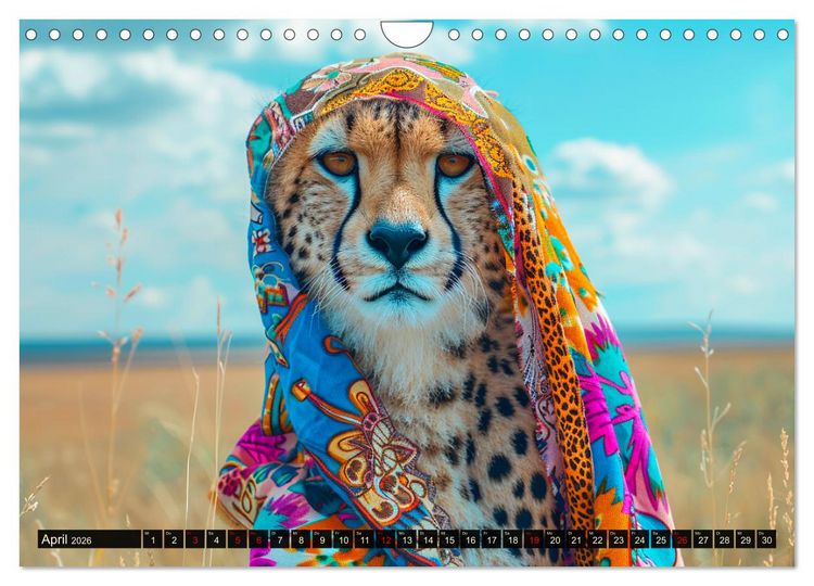 Produktbild: Savannen-Style. Stilvoller Raubkatzen-Chic (Wandkalender 2026 DIN A4 quer), CALVENDO Monatskalender