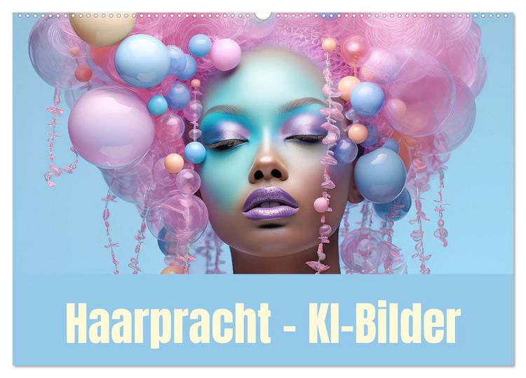 Produktbild: Haarpracht - KI-Bilder (Wandkalender 2026 DIN A2 quer), CALVENDO Monatskalender