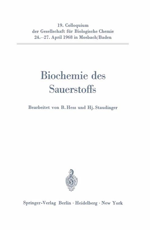 Produktbild: Biochemie des Sauerstoffs