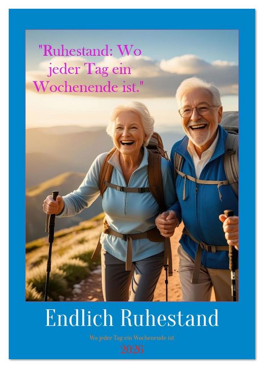 Produktbild: Ruhestand: Wo jeder Tag ein Wochenende ist (Tischkalender 2026 DIN A5 hoch), CALVENDO Monatskalender