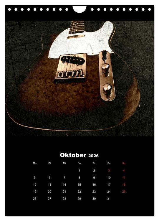 Produktbild: Vintage Gitarren (Wandkalender 2026 DIN A4 hoch), CALVENDO Monatskalender