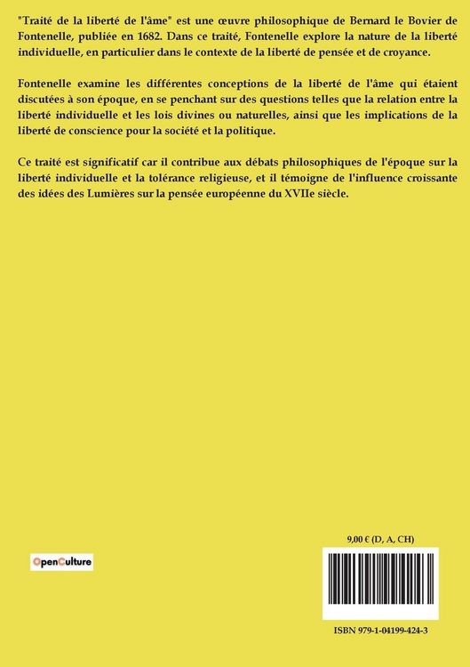Produktbild: Trait&eacute; de la libert&eacute; de l'&acirc;me