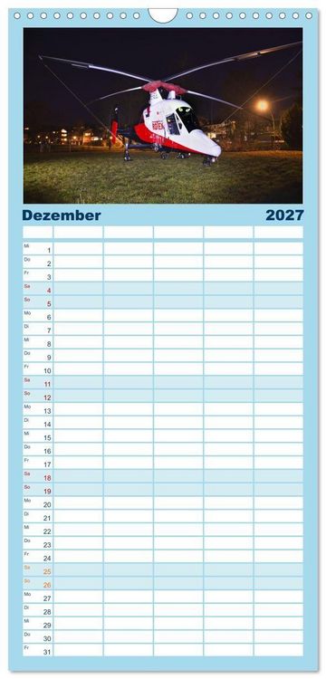 Produktbild: Familienplaner 2027 - Die beeindruckende Welt der Hubschrauber mit 5 Spalten (Wandkalender, 21 x 45 cm) CALVENDO