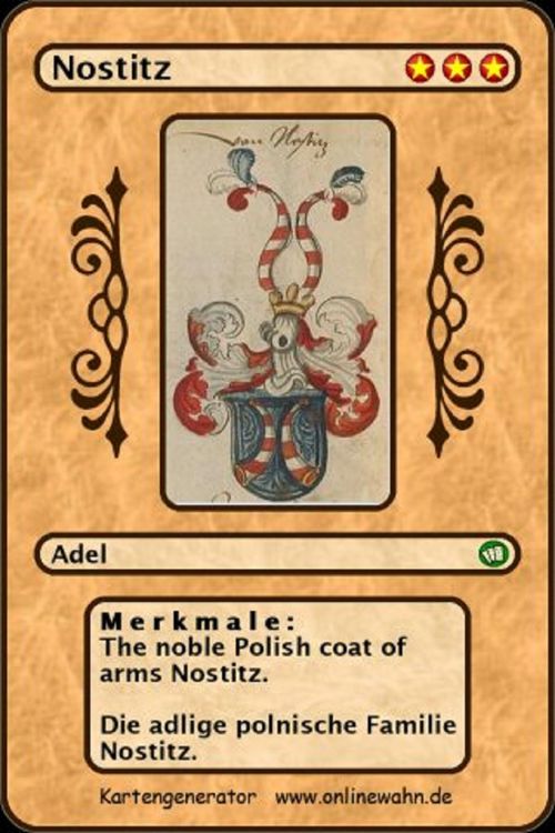 Produktbild: The noble Polish coat of arms Nostitz. Die adlige polnische Familie Nostitz.