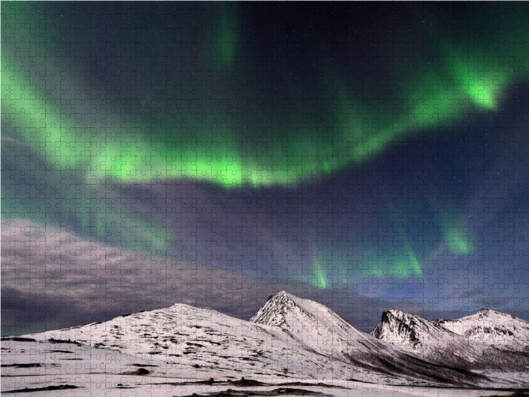 Produktbild: CALVENDO Puzzle Aurora Borealis: Polarlichter in Norwegen 1000 Teile Lege-Gr&ouml;&szlig;e 64 x 48 cm Foto-Puzzle Bild von Elmar Weiss