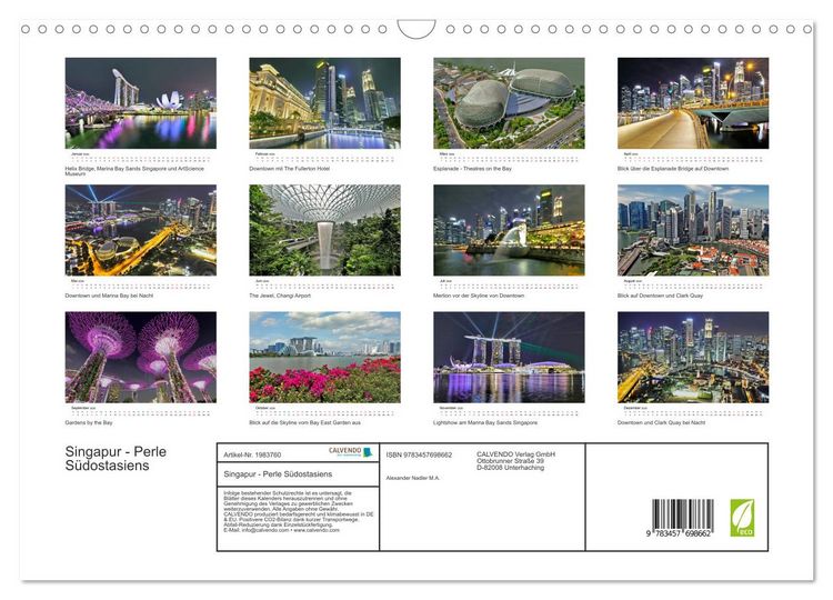 Produktbild: Singapur - Perle S&uuml;dostasiens (Wandkalender 2026 DIN A3 quer), CALVENDO Monatskalender