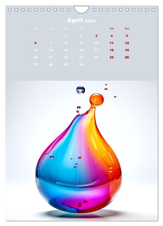 Produktbild: The symphony of drops (Wall Calendar 2026 DIN A4 portrait), CALVENDO 12 Month Wall Calendar