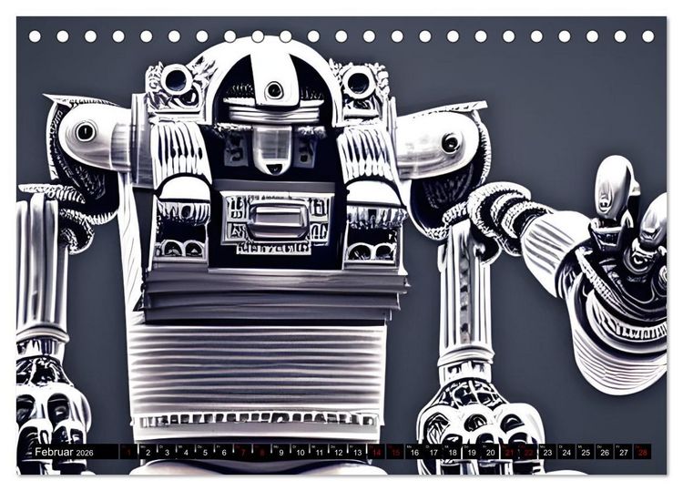 Produktbild: Roboter - Computertr&auml;ume aus der KI (Tischkalender 2026 DIN A5 quer), CALVENDO Monatskalender
