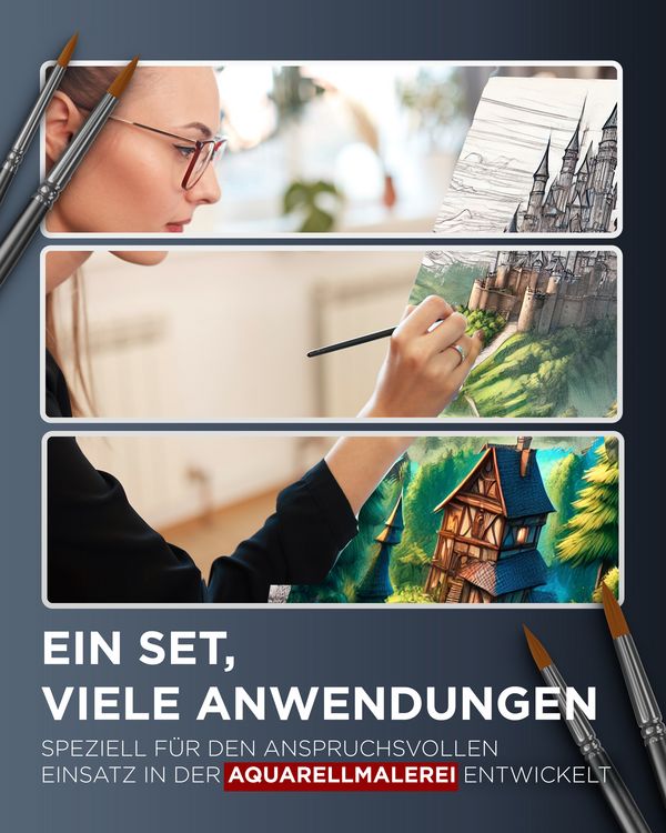 Produktbild: LIEBERGE Aquarellpinsel &brvbar; 8 Pinsel