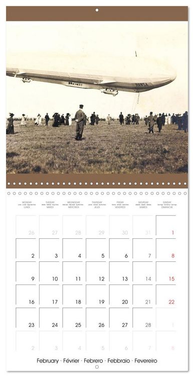 Produktbild: Airships &ndash; Zeppelins on historic postcards (Wall Calendar 2026 12 &times; 12 Inch) CALVENDO 12 Month Wall Calendar