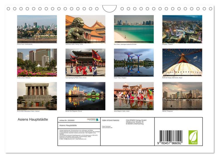 Produktbild: Asiens Hauptst&auml;dte (Wandkalender 2026 DIN A4 quer), CALVENDO Monatskalender