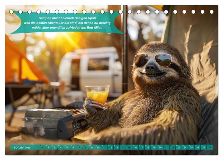 Produktbild: Der tierisch lustige Camping-Kalender (Tischkalender 2026 DIN A5 quer), CALVENDO Monatskalender