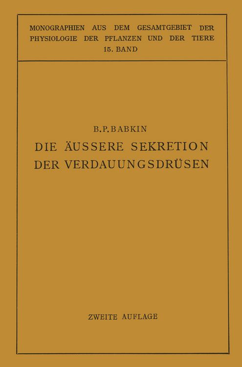 Produktbild: Die &Auml;ussere Sekretion der Verdauungsdr&uuml;sen