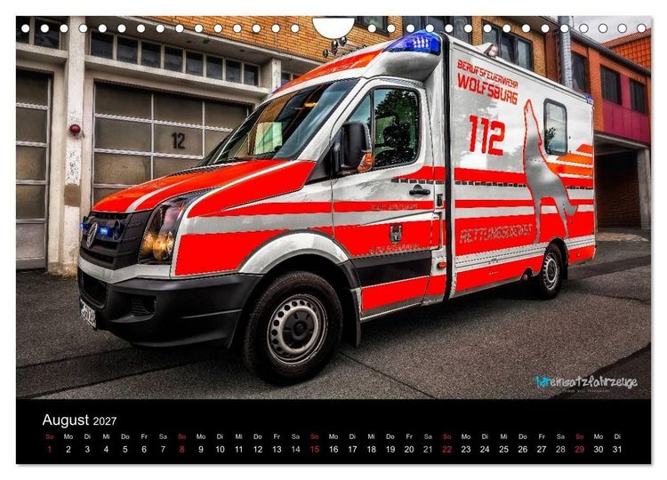 Produktbild: Einsatzfahrzeuge der Feuerwehr (Wandkalender 2027 DIN A4 quer), CALVENDO Monatskalender