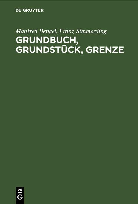 Produktbild: Grundbuch, Grundst&uuml;ck, Grenze