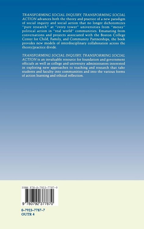 Produktbild: Transforming Social Inquiry, Transforming Social Action