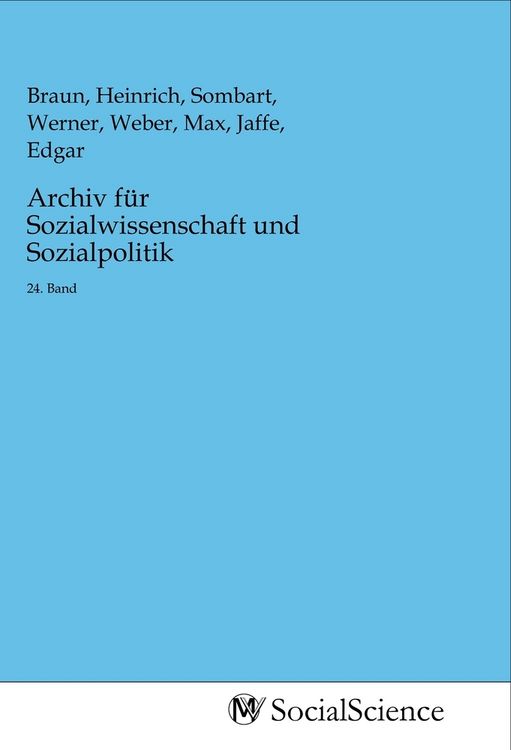 Produktbild: Archiv f&uuml;r Sozialwissenschaft und Sozialpolitik