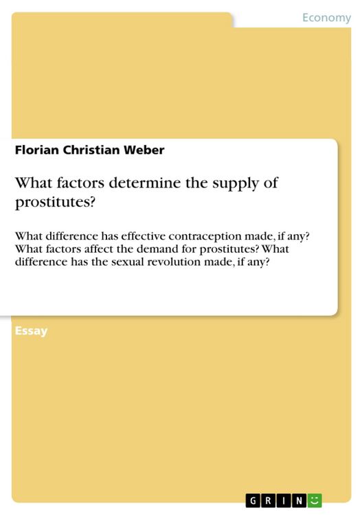 Produktbild: What factors determine the supply of prostitutes?
