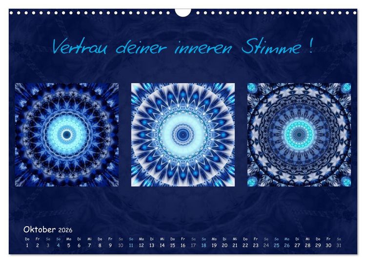Produktbild: Mandala Trilogien (Wandkalender 2026 DIN A3 quer), CALVENDO Monatskalender