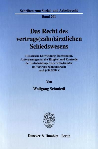 Produktbild: Das Recht des vertrags(zahn)&auml;rztlichen Schiedswesens.