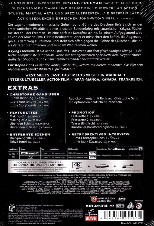 Produktbild: Crying Freeman - Der Sohn des Drachen - Mediabook - 2-Disc Limited Collector's Edition (4K Ultra HD) (+ Blu-ray)