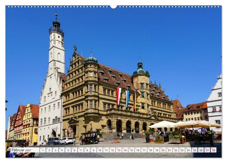 Produktbild: Rothenburg ob der Tauber. Sehensw&uuml;rdigkeiten. (hochwertiger Premium Wandkalender 2027 DIN A2 quer), Kunstdruck in Hochglanz