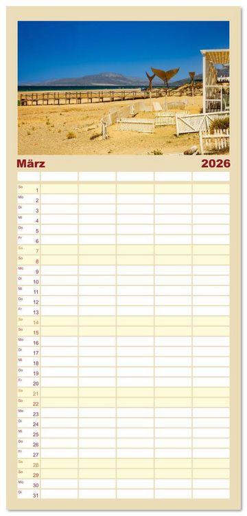 Produktbild: Familienplaner 2026 - Andaluc&iacute;a - Buenos D&iacute;as mit 5 Spalten (Wandkalender, 21 x 45 cm) CALVENDO