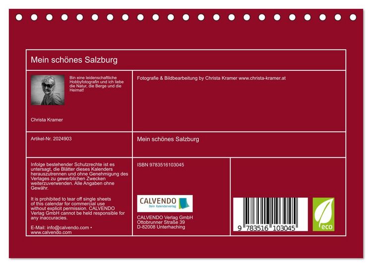 Produktbild: Mein sch&ouml;nes Salzburg (Tischkalender 2026 DIN A5 quer), CALVENDO Monatskalender