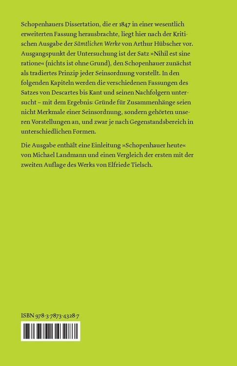 Produktbild: &Uuml;ber die vierfache Wurzel des Satzes vom zureichenden Grunde
