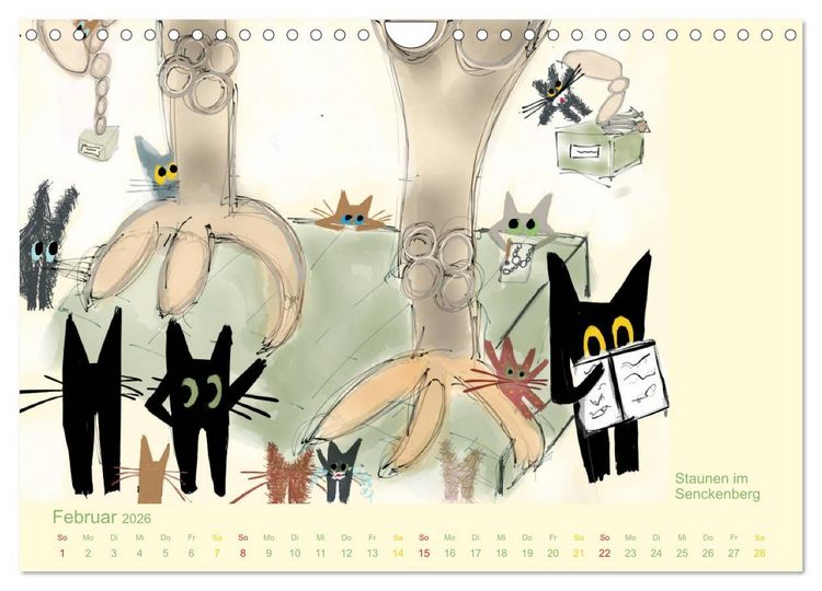 Produktbild: Frau Kami Katze entdeckt Frankfurt am Main (Wandkalender 2026 DIN A4 quer), CALVENDO Monatskalender