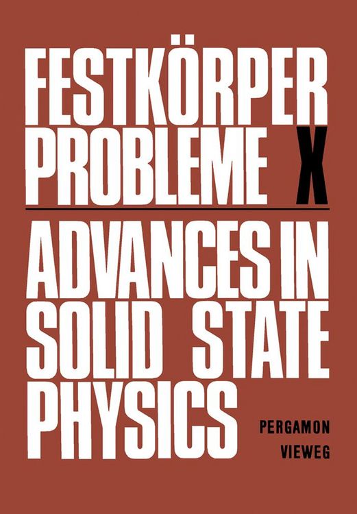 Produktbild: Advances in Solid State Physics