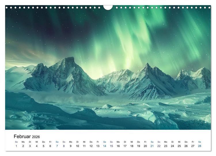 Produktbild: Aurora Borealis - Der Zauber der Nordlichter (Wandkalender 2026 DIN A3 quer), CALVENDO Monatskalender
