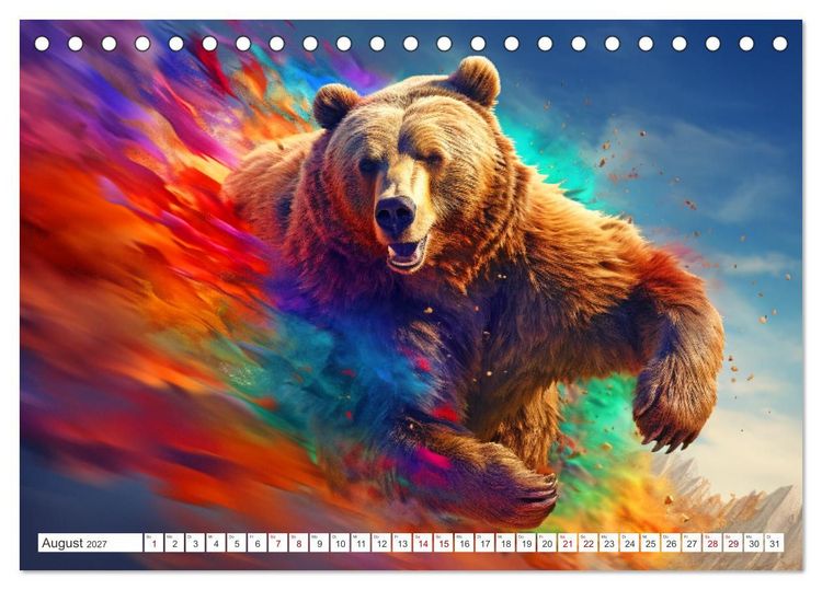 Produktbild: Farbsplash in der Tierwelt (Tischkalender 2027 DIN A5 quer), CALVENDO Monatskalender