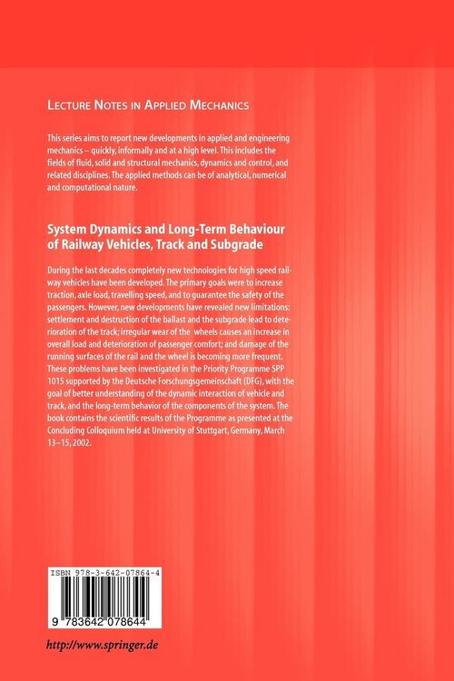 Produktbild: System Dynamics and Long-Term Behaviour of Railway Vehicles, Track and Subgrade