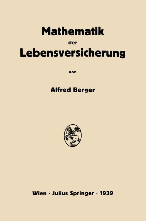 Produktbild: Mathematik der Lebensversicherung