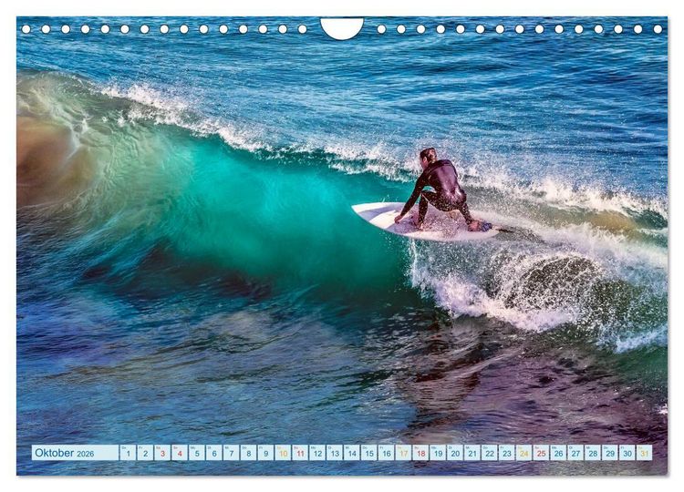 Produktbild: Surfen - Wasser, Wind und coole Typen (Wandkalender 2026 DIN A4 quer), CALVENDO Monatskalender