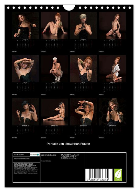 Produktbild: Portraits von t&auml;towierten Frauen (Wandkalender 2026 DIN A4 hoch), CALVENDO Monatskalender