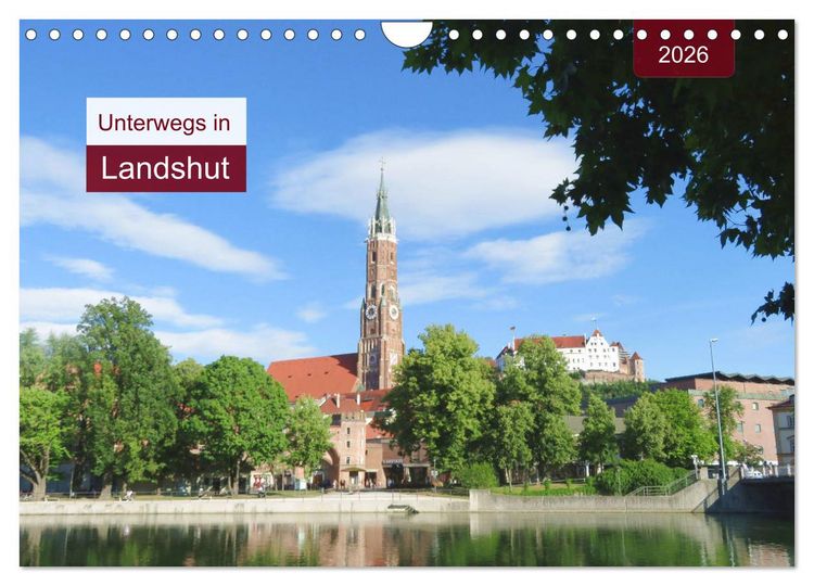 Produktbild: Unterwegs in Landshut (Wandkalender 2026 DIN A4 quer), CALVENDO Monatskalender