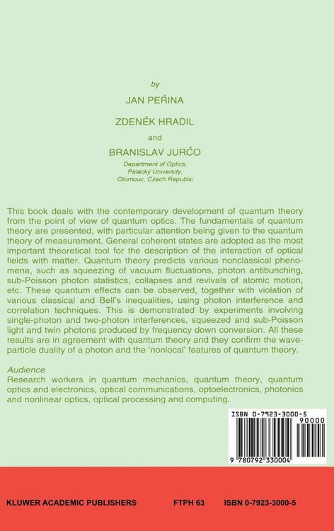 Produktbild: Quantum Optics and Fundamentals of Physics