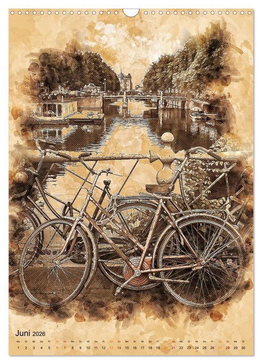 Produktbild: Fahrrad - Retro-Kalender (Wandkalender 2026 DIN A3 hoch), CALVENDO Monatskalender
