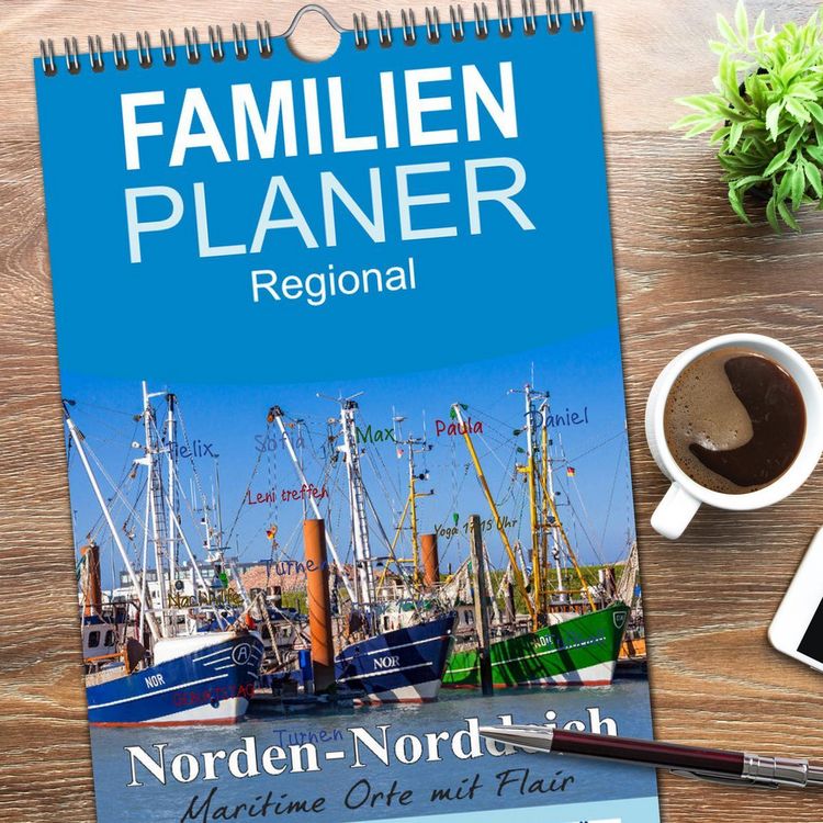 Produktbild: Familienplaner 2026 - Norden-Norddeich. Maritime Orte mit Flair mit 5 Spalten (Wandkalender, 21 x 45 cm) CALVENDO