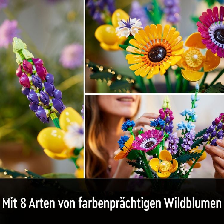 Produktbild: LEGO Botanicals Wildblumenstrauß - Kunstblumen Set für Erwachsene 10313