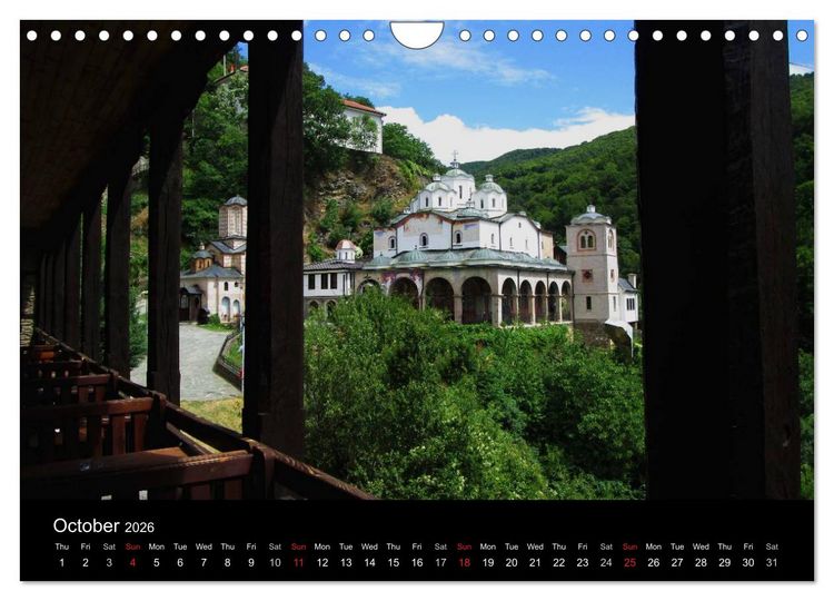 Produktbild: Monuments of Macedonia 2026 (Wall Calendar 2026 DIN A4 landscape), CALVENDO 12 Month Wall Calendar