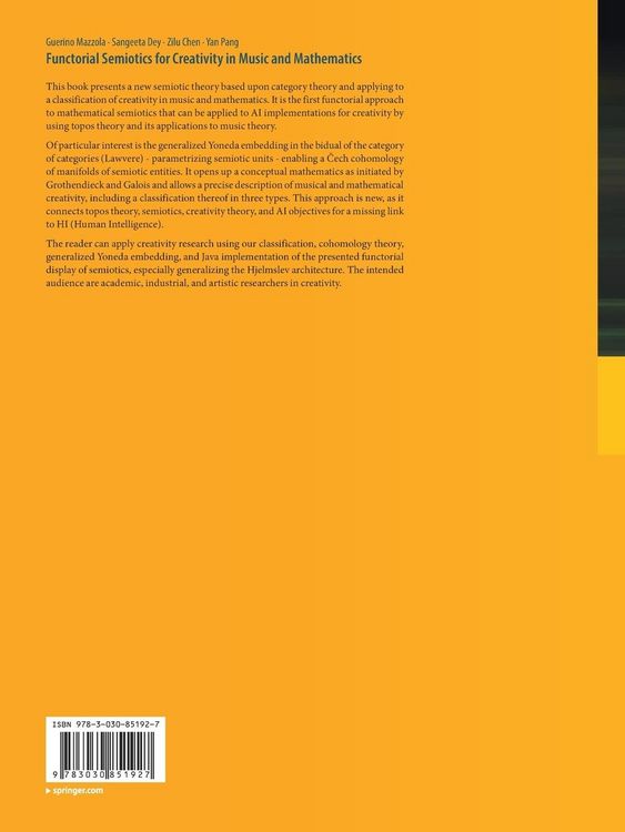 Produktbild: Functorial Semiotics for Creativity in Music and Mathematics