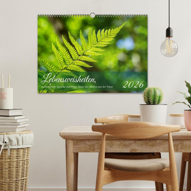 Produktbild: Lebensweisheiten, motivierende Spr&uuml;che und kluge Zitate mit Bildern der Natur (Wandkalender 2026 DIN A3 quer), CALVENDO Monatskalender