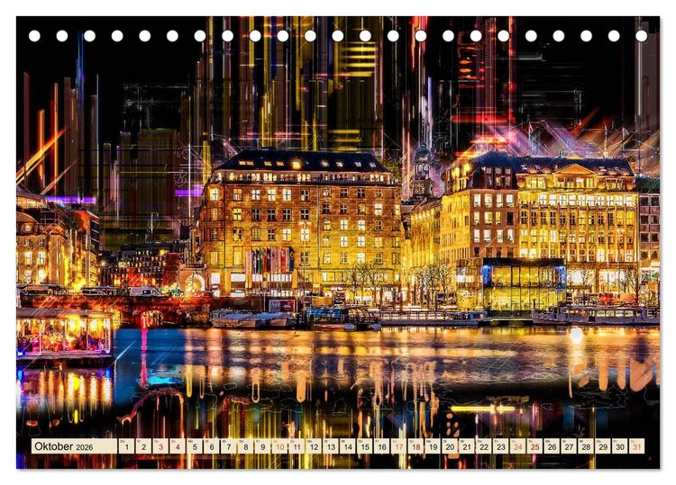Produktbild: Hamburg abstrakt (Tischkalender 2026 DIN A5 quer), CALVENDO Monatskalender